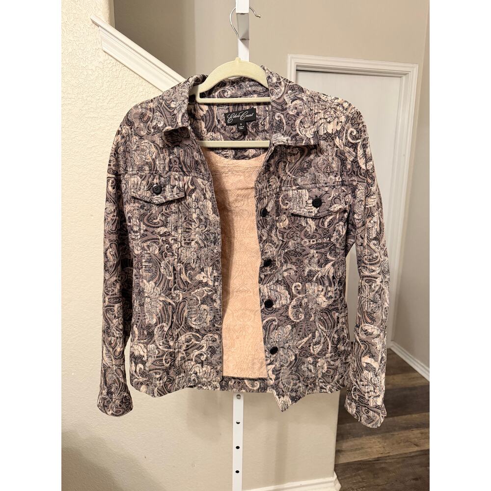 Eden Court Floral Washed Cotton Jacket Size Small